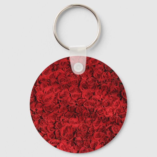 Hundreds of Beautiful Red Roses Key Ring (Front)