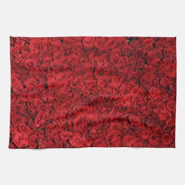 Hundreds of Beautiful Red Roses Tea Towel (Horizontal)