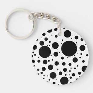 Hundreds of Black Dots and Circles in Varying Size Key Ring