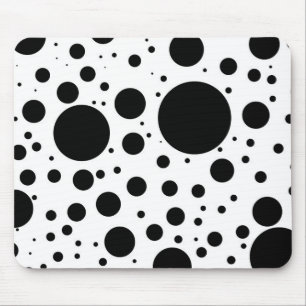 Hundreds of Black Dots and Circles in Varying Size Mouse Pad