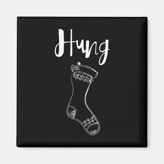 Hung- Christmas Stocking Design  Magnet (Front)