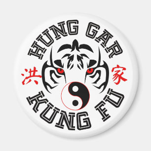 Hung Gar Kung Fu Tiger with Yin Yang Symbol Magnet