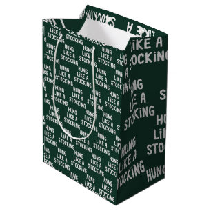 Hung Like A Stocking Christmas Funny Sarcastic Medium Gift Bag