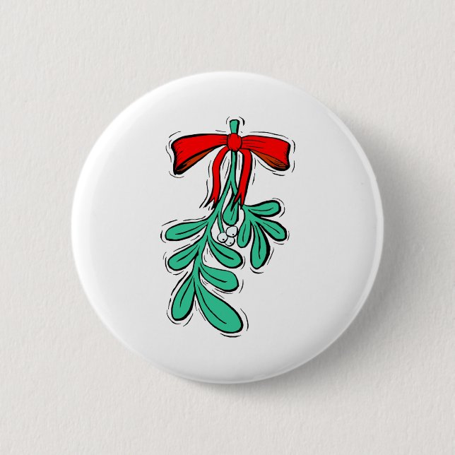 Hung Mistletoe 6 Cm Round Badge (Front)