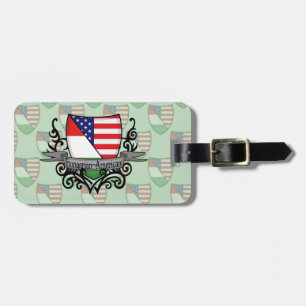 Hungarian-American Shield Flag Luggage Tag