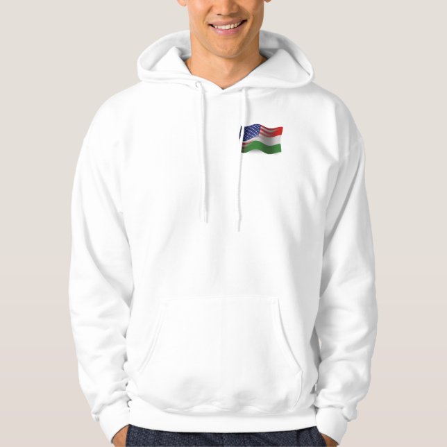 Hungarian-American Waving Flag Hoodie (Front)