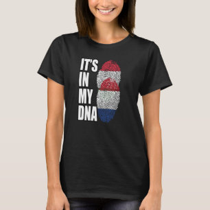 Hungarian And Dutch Mix DNA Flag Heritage T-Shirt