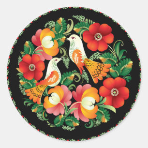 Hungarian Ceramic Plate Classic Round Sticker
