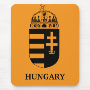Hungarian Coat of Arms Contemporary Monochrome Art Mouse Pad