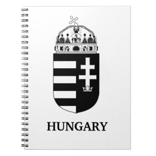 Hungarian Coat of Arms Contemporary Monochrome Art Notebook