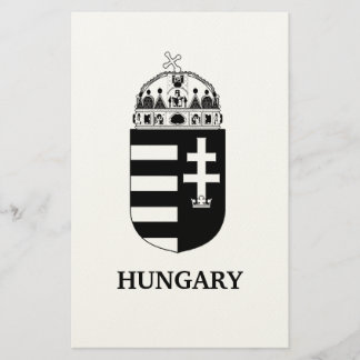 Hungarian Coat of Arms Contemporary Monochrome Art Stationery