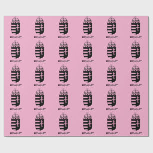 Hungarian Coat of Arms Contemporary Monochrome Art Wrapping Paper