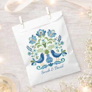 Hungarian Design Blue Birds Favour Bags