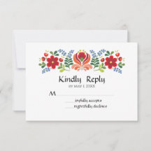 Hungarian Design Red Flowers