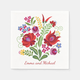 Hungarian Design Red Peppers Napkin