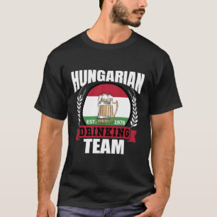 Hungarian Drinking Team Funny Hungary Flag Beer Pa T-Shirt