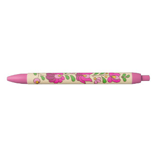 Hungarian Embroidery Pattern, "Matyó" Blue Ink Pen