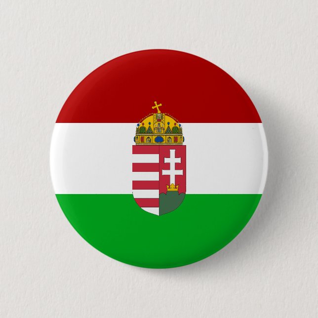 Hungarian flag 6 cm round badge (Front)