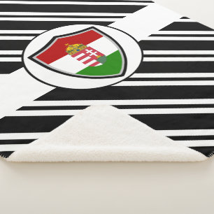 Hungarian flag-coat arms sherpa blanket