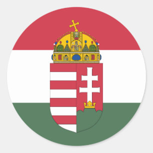 Hungarian Flag & Coat of Arms, Flag of Hungary Classic Round Sticker