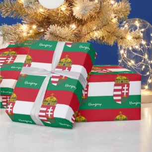 Hungarian Flag Emblem & Hungary gifts /sports fans Wrapping Paper