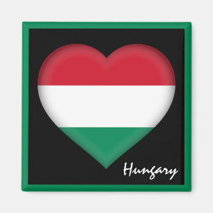 Hungarian flag & Heart, Hungary holiday /sports Magnet
