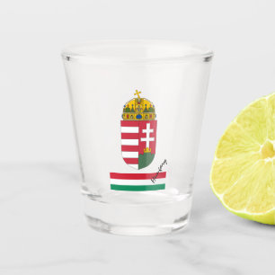 Hungarian Flag & Hungary country patriot / sports Shot Glass