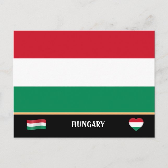 Hungarian Flag & Hungary country travel / Hungary Postcard (Front)
