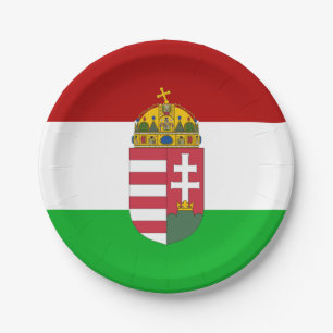 Hungarian flag paper plate