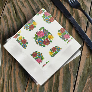 Hungarian Floral - kalocsai motifs   Napkin