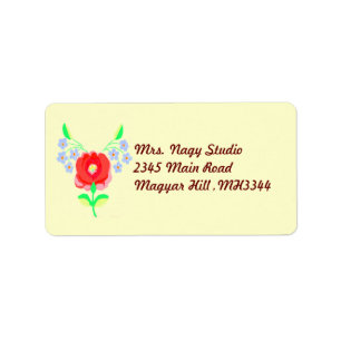 Hungarian floral label