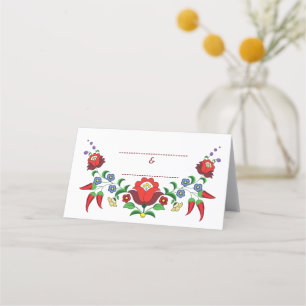 Hungarian Floral traditional Place Card