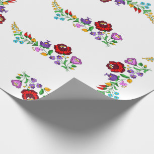 Hungarian Flower Design Gift Wrap