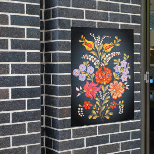 Hungarian flowers  in vivid colours poster