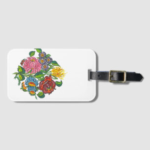 Hungarian flowers luggage tag