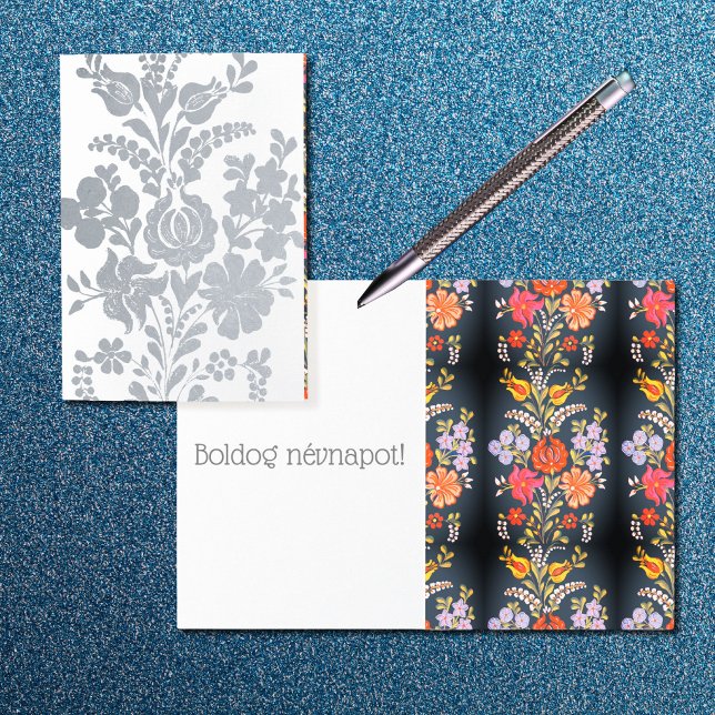 Hungarian flowers -  luxury silver foil card (Creator Uploaded)