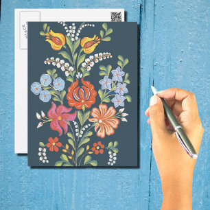 Hungarian flowers postcard