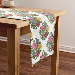 Hungarian flowers short table runner