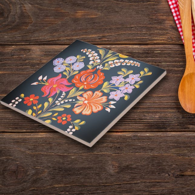 hungarian flowers -vibrant colours tile (Creator Uploaded)