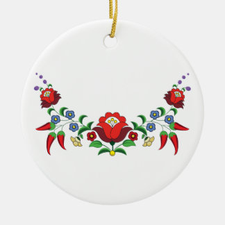 Hungarian folk art floral ceramic tree decoration