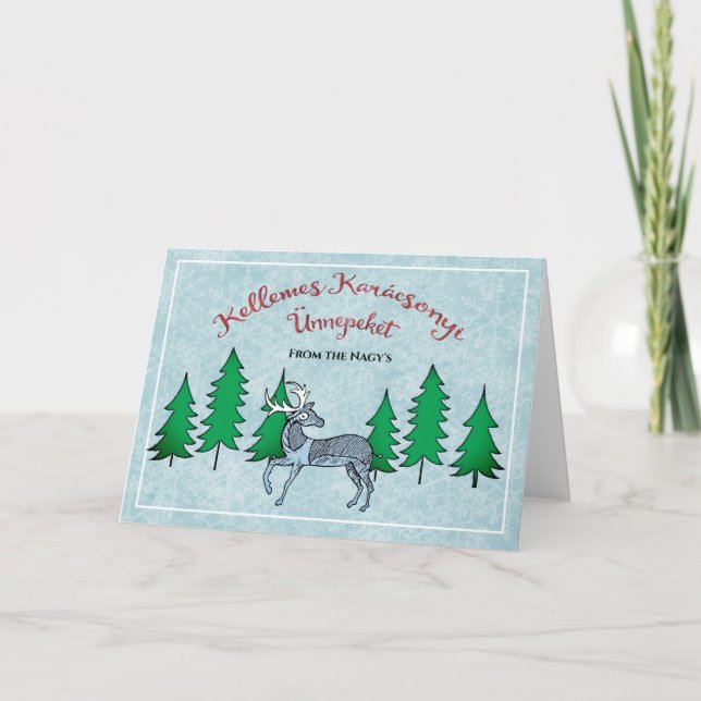 Hungarian Folk Art Merry Christmas-Happy New Year Card (Front)