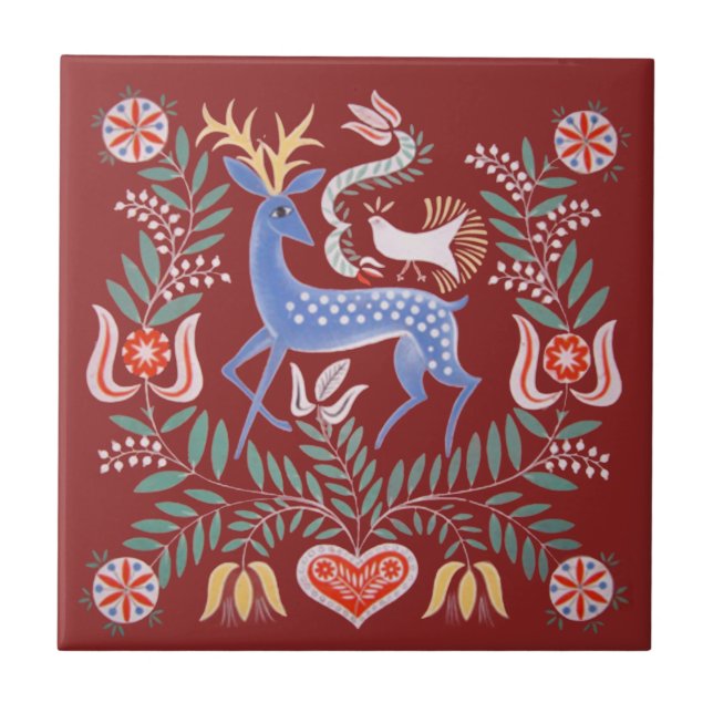 Hungarian Folk Art Tile (Front)