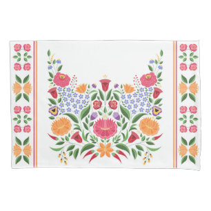 Hungarian folk pattern – Kalocsa embroidery flower Pillowcase