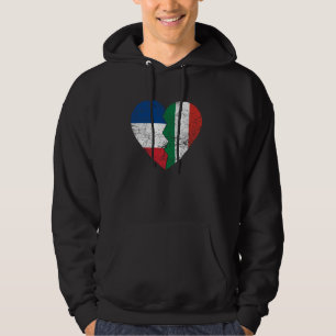 Hungarian French Flags Heart France Hungary Roots Hoodie