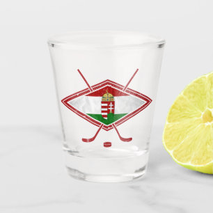 Hungarian Magyar Hockey Logo Shot Glass