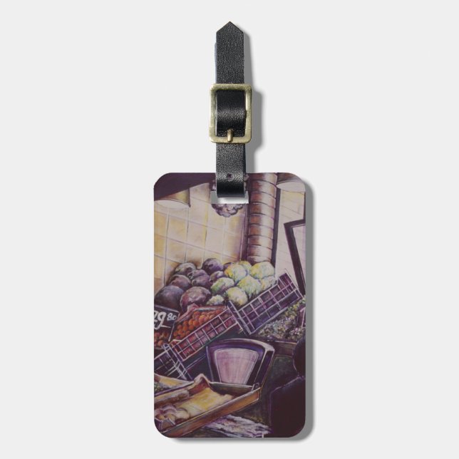 Hungarian Market Place, Budapest Luggage Tag (Front Vertical)