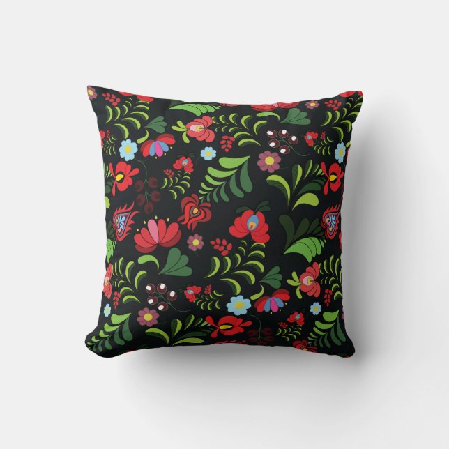 Hungarian Matyo Embroidery Pattern Cushion (Front)