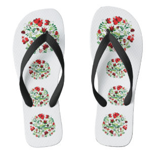 Hungarian matyo traditional folk art jandals
