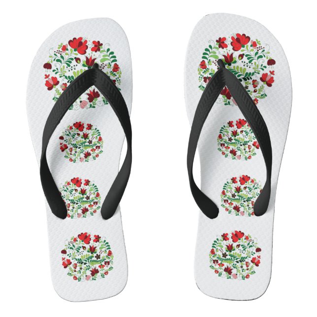 Hungarian matyo traditional folk art  jandals (Footbed)