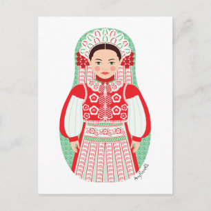 Hungarian of Kalotaszeg Matryoshka Postcard